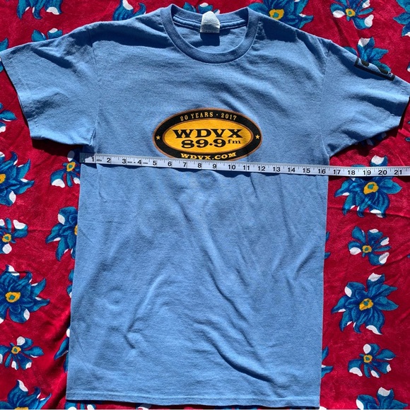 wdvx radio 20 years of real live music light blue logo tee never worn size small - Picture 5 of 8